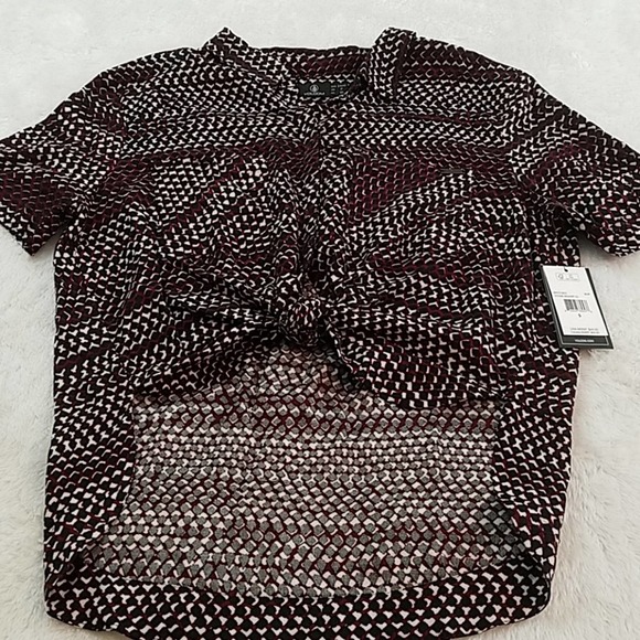 NWT MSRP $45 Volcom Small Stone Resort Button Up Tie Front Top - Picture 3 of 8